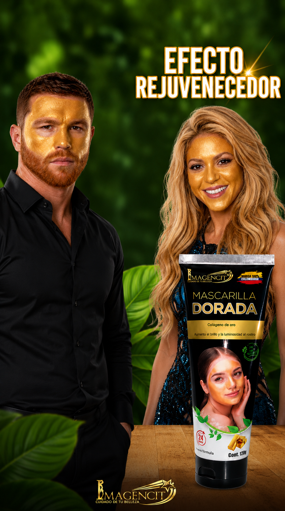 Mascarilla Colageno Dorada Tubo